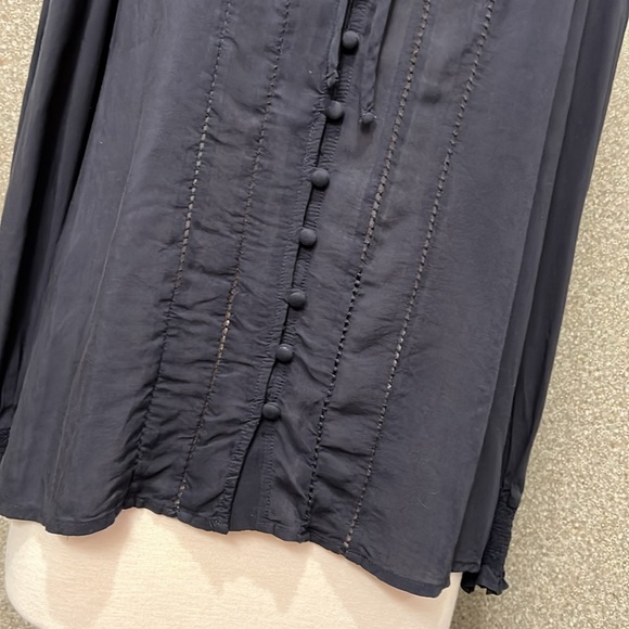 Johnny Was Jade Women’s Navy Long Sleeve Button Down Blouse - Picture 5 of 16